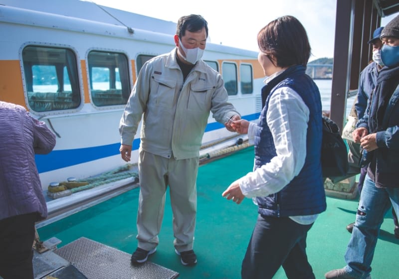 上陸券を変換する様子の写真